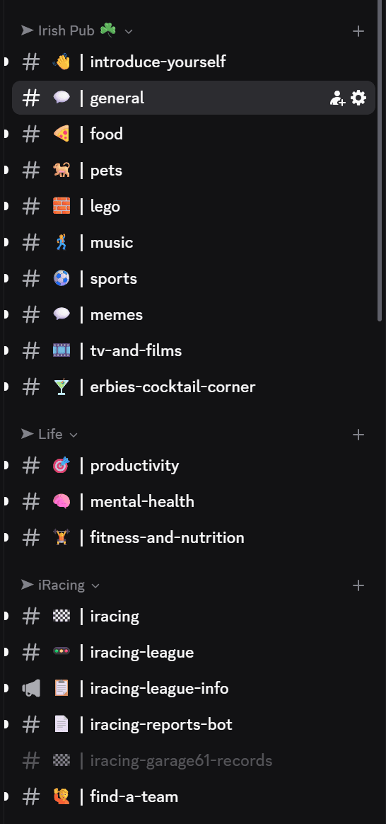 A peek at the JACKZER Discord channel list