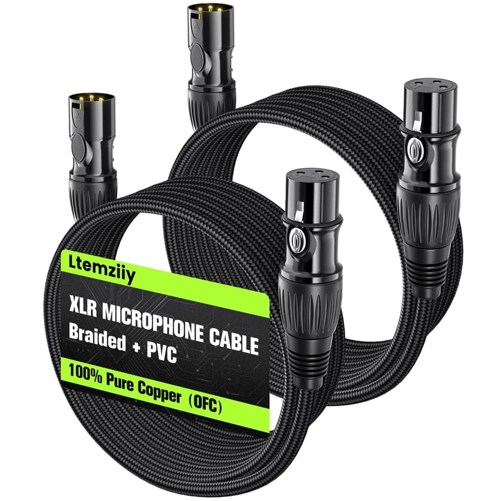 XLR cable, 3m, 2 pack