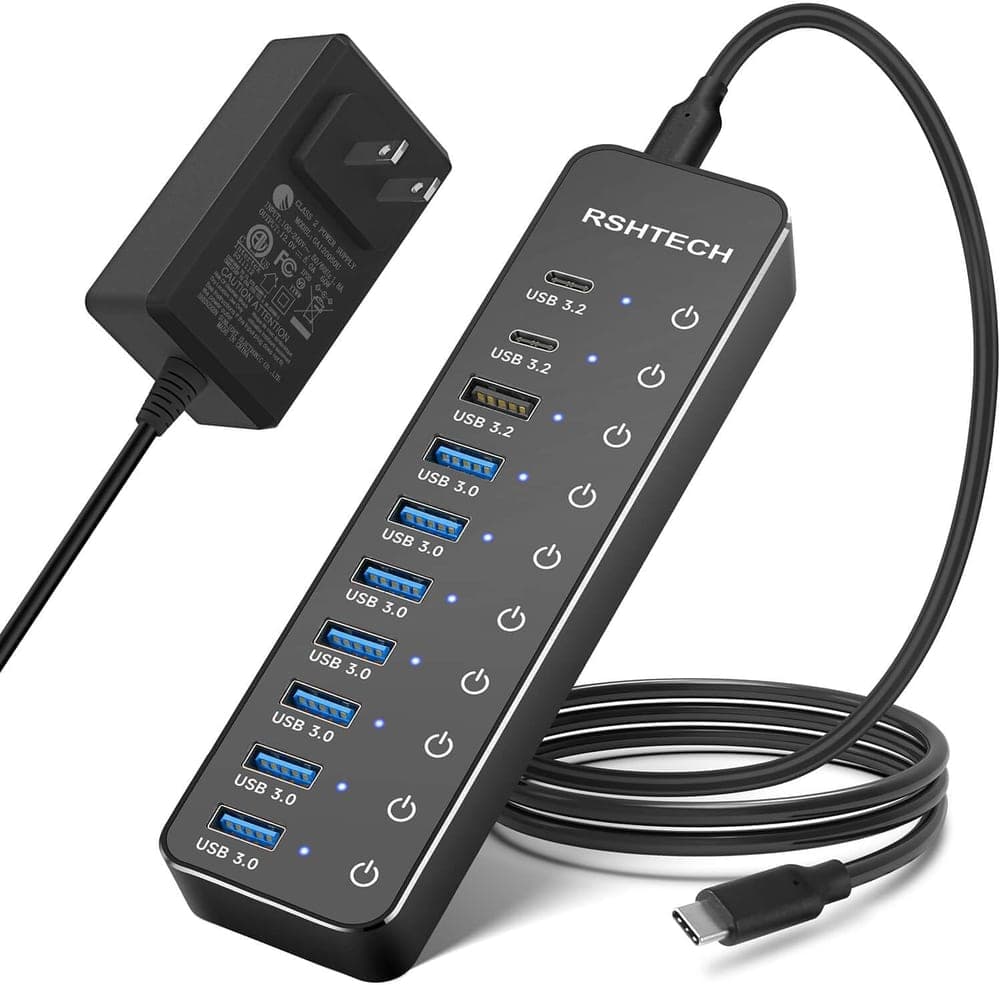 RSHTECH 10-port powered USB-C hub