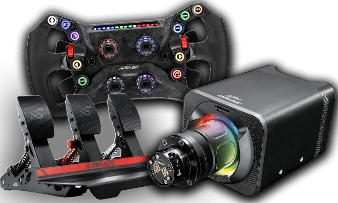 SIMAGIC Green Flag Bundle: Wheelbase + Wheel + Pedals