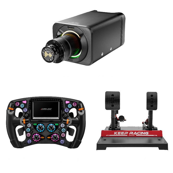 SIMAGIC Pro Bundle: Alpha EVO Pro, Zeus Formula wheel and P1000 pedals