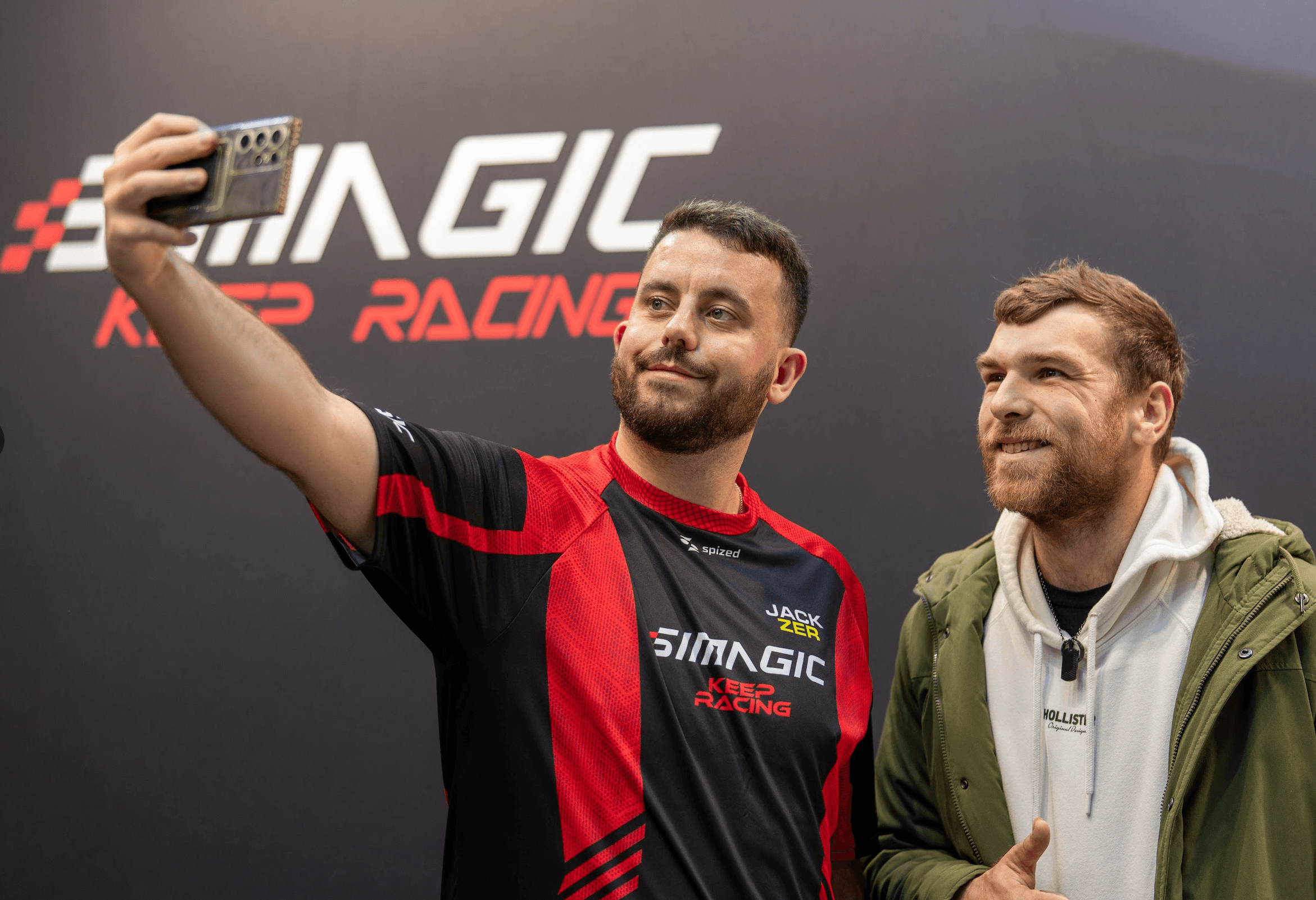 Taking a selfie with a fellow racer